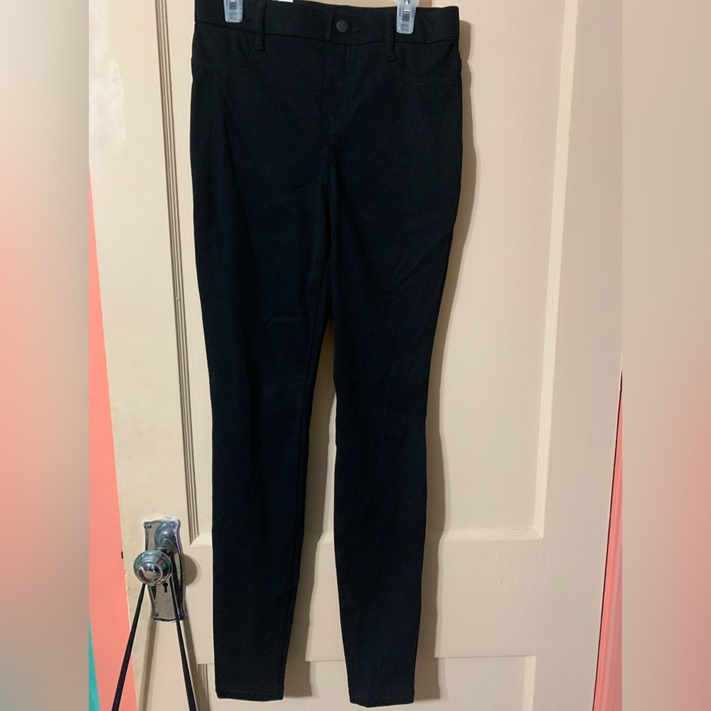 xs (0-2) black high rise stretchy skinny jeans